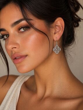 Maurices Silver Filigree Clover Drop Earrings